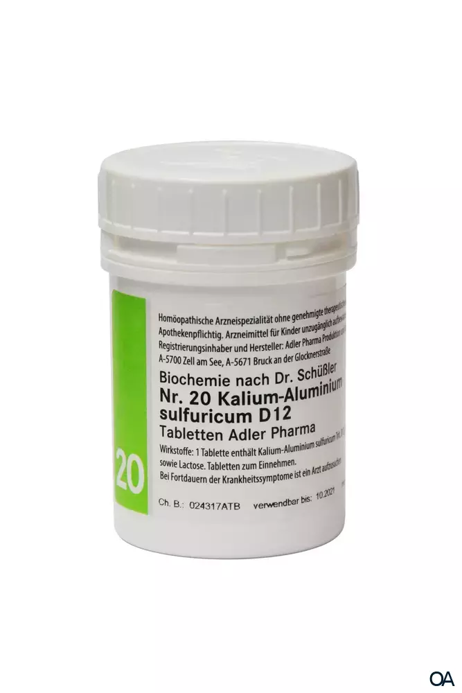 Schüßler Salz Adler Nr. 20 Kalium-Aluminium-sulfuricum D12 Tabletten