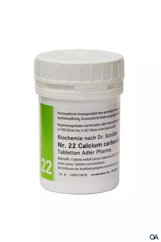 Schüßler Salz Adler Nr. 22 Calcium carbonicum D12 Tabletten